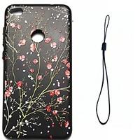 For Huawei P8 Lite (2017) P10 Case Cover Plum Blossom Pattern Fuel Injection Relief Plating Button Thicker TPU Material Phone Case P10 Lite P10 Plus