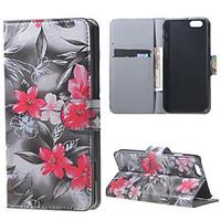 For iPhone 6 Case / iPhone 6 Plus Case Card Holder / with Stand / Flip / Pattern Case Full Body Case Flower Hard PU LeatheriPhone 6s