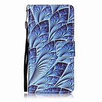 For Samsung Galaxy A5(2016) A3(2016) Case Cover Blue Flowers Pattern Painting Card Stent PU Leather