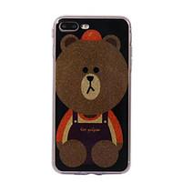 For Apple iPhone 7 7Plus Case Cove Bear Pattern Flash Powder IMD Process TPU Material Phone Case iPhone 6 6S Plus SE 5S 5