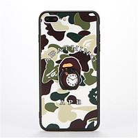 For Ring Holder Embossed Pattern Case Back Cover Case Camouflage Color Hard PC for Apple iPhone 7 Plus iPhone 7 iPhone 6s Plus iPhone 6