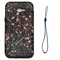 For Samsung Galaxy A7 A3 (2017) Case Cover Plum Blossom Pattern Fuel Injection Relief Plating Button Thicker TPU Material Phone Case A3 A5 (2016)