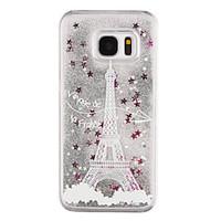 For Samsung Galaxy S8 Plus S8 Phone Case Eiffel Tower Pattern Flowing Quicksand Liquid Glitter Plastic PC Materia S7 edge S7