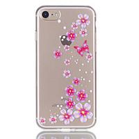 For Apple iPhone 7 7 Plus 6S 6 Plus Butterfly Flowers Pattern Relief Varnish TPU Material Does Not Fade Phone Case