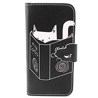 For iPhone 5 Case Card Holder / Wallet / with Stand / Flip Case Full Body Case Cat Hard PU Leather iPhone SE/5s/5