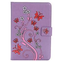 For Apple iPad Mini 4 3 2 1 Case Cover Card Holder with Stand Embossed Full Body Butterfly Hard PU Leather