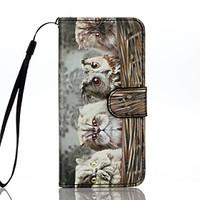 For Card Holder Wallet with Stand Flip Pattern Case Full Body Case Cat Hard PU Leather for Apple iPhone 7 Plus iPhone 7 iPhone 6s Plus/6