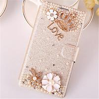 For Samsung Galaxy Case Card Holder / Rhinestone / with Stand / Flip Case Full Body Case 3D Cartoon PU Leather SamsungWin / Style Duos /