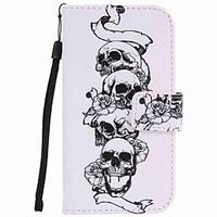 For with Stand / Card Holder / Wallet Case Full Body Case Skull Hard PU Leather for Huawei Huawei P8 Lite / Huawei P9 Lite