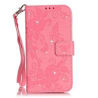 For iPhone 5 Case Wallet / Rhinestone / with Stand / Flip / Embossed Case Full Body Case Butterfly Hard PU Leather iPhone SE/5s/5