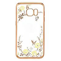 For Samsung Galaxy Case Rhinestone / Plating / Transparent / Pattern Case Back Cover Case Flower TPU SamsungS7 edge / S7 / S6 edge plus /