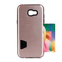 For Samsung Galaxy A3(2017) A5(2017) Case Cover Card Holder Back Cover Solid Color Hard PC A7(2017)
