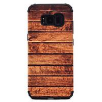 For Samsung Galaxy S8 Plus S8 Shockproof Wood Grain Pattern Magnetic Absorption Case Back Cover Case TPU And PC Phone Case S7 Edge S7