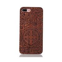 For Shockproof Embossed Pattern Case Back Cover Case Constantine Hard Rosewood and PC Combination for Apple iPhone 7 7 Plus 6s 6 Plus SE 5s 5