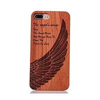 For Shockproof Embossed Pattern Case Back Cover Case Angel Wings Hard Rosewood and PC Combination for Apple iPhone 7 7 Plus 6s 6 Plus SE 5s 5