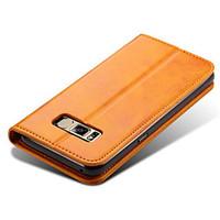 For Galaxy S8 Plus S8 Card Holder / Wallet / with Stand / Flip Case Full Body Case Solid Color Hard PU Leather for Samsung