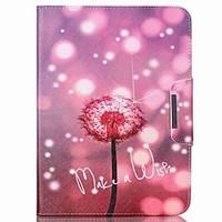 For Samsung Galaxy Case Card Holder / Wallet / with Stand / Flip / Pattern Case Full Body Case Dandelion PU Leather SamsungTab 4 10.1 /