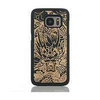 For Samsung Galaxy S7 edge S6 Case Cover Dragon Totem Pattern Case Back Cover Case Hard Bamboo and PC Material Combination S7 S6 edge