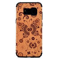 For Samsung Galaxy S8 Plus S8 Shockproof Butterfly Wood Grain Pattern Magnetic Absorption Case Back Cover Case TPU And PC Phone Case S7 Edge S7