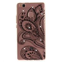 for huawei p8 p9 case cover half flower pattern hd painted drill tpu m ...