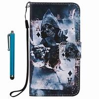 For Case Cover Card Holder Wallet with Stand Flip Pattern Full Body Case With Stylus Skull Hard PU Leather for Apple iPhone 7 Plus 7 6s Plus 6s 5s se