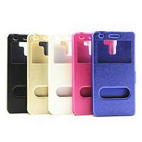 For Huawei Case / P8 / P8 Lite with Windows / Flip Case Full Body Case Solid Color Hard PU Leather HuaweiHuawei P8 / Huawei P8 Lite /