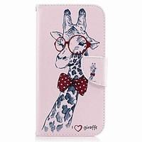 For Samsung Galaxy A5 (2017) A3 (2017) Card Holder Wallet with Stand Flip Pattern Case Full Body Case Giraffe Hard PU Leather A7 (2017)