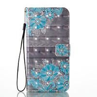 For Huawei P8 Lite (2017) P9 Lite Card Holder Wallet Pattern Case Full Body Case Flower Hard PU Leather