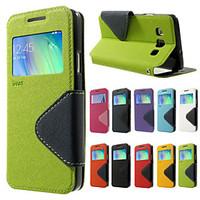 For Samsung Galaxy Case with Stand / with Windows / Flip / Magnetic Case Full Body Case Solid Color PU Leather SamsungA9 / A8 / A7 / A5 /