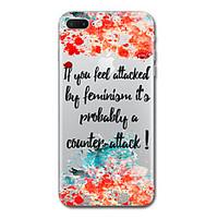 For iPhone 7 Plus 7 Case Cover Transparent Pattern Back Cover Case Word / Phrase Soft TPU for iPhone 6s Plus 6s 6 Plus 6 5s 5 SE