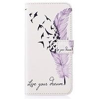 For Samsung Galaxy Case Card Holder / Wallet / with Stand / Flip / Embossed Case Full Body Case Feathers PU Leather Samsung J5 (2016) / J5