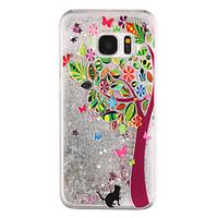 For Samsung Galaxy S8 Plus S8 Phone Case Tree Pattern Flowing Quicksand Liquid Glitter Plastic PC Materia S7 edge S7