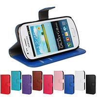 For Samsung Galaxy Case Wallet / Card Holder / with Stand / Flip Case Full Body Case Solid Color PU Leather Samsung S3 Mini