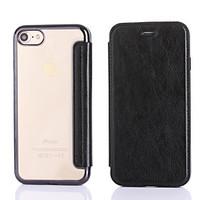For Apple iPhone 7 Plus 7 Card Holder Plating Case Full Body Case Solid Color Hard PU Leather For Apple iPhone 6s Plus 6 Plus 6S 6 5 5S SE