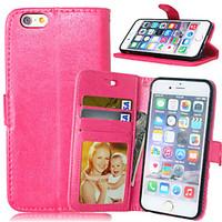 For iPhone 7 7 Plus 6s 6 Plus SE 5s 5 Case Wallet / Card Holder / Solid Color Hard PU Leather Case