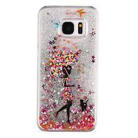 For Samsung Galaxy S8 Plus S8 Phone Case Sexy Lady Pattern Flowing Quicksand Liquid Glitter Plastic PC Materia S7 edge S7