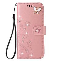 For Samsung Galaxy S8 Plus S8 Case Cover Rhinestone with Stand Flip Embossed Full Body Solid Color Hard PU Leather