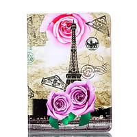 For Apple iPad Mini 4 3 2 1 Case Cover Tower Pattern Card Stent PU Material Flat Protection Shell