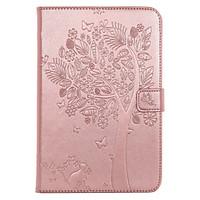 For iPad Mini 4 Case Cover Card Holder Wallet with Stand Flip Embossed Full Body Case Tree Cat Butterfly Hard PU Leather for Mini 1.2.3