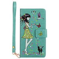 For Motorola Moto G5 Plus G4 Play Phone Case PU Leather Material Woman and Cat Pattern Luminous Phone Case G5 G4 X Style