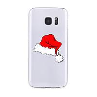 For Samsung Galaxy S7 Edge S6 Transparent Pattern Case Back Cover Case Christmas Hat Soft TPU for S7 S6 edge plus S6 edge S6 Active S5 S4