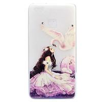 For Huawei P8 Lite (2017) P9 Lite Case Cover Beauty And Swan Pattern Painted Point Drill Scrub TPU Material Luminous Phone Case