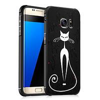 For Samsung Galaxy S7 S6 Case Cover Shockproof Embossed Pattern Back Cover Cat Soft TPU