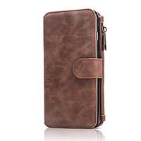 For Apple iPhone7Plus 7 Multi-functional 10 Cards Holder Wallet Case Vintage Genuine Leather Zipper Phone Cases Back Cover
