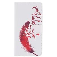 For HTC Case Card Holder / Wallet / with Stand / Flip Case Full Body Case Feathers Hard PU Leather HTC