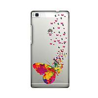 For Huawei Case / P8 Ultra-thin Case Back Cover Case Butterfly Soft TPU Huawei Huawei P8 / Huawei P7