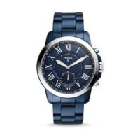 fossil q grant blue stainless steel