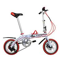 Folding Bike Kids\' Bike Cycling 6 Speed 14 Inch SHIMANO Double Disc Brake Ordinary Aluminium Alloy Frame Folding Aluminium Alloy