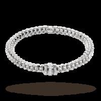 Fope 18ct White Gold 0.10 Carat Diamond Set Wild Rose Bracelet