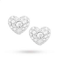 Fossil Silver Coloured Heart Stud Earrings